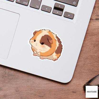 Impatient Guinea Pig Sticker, Grumpy Kawaii Small Pet Laptop Bottle Planner Journal Gift