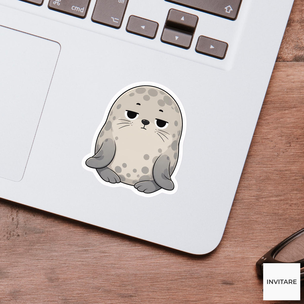 Unimpressed Harbor Seal Sticker, Funny Side Eye Kawaii Laptop Bottle Planner Journal Gift