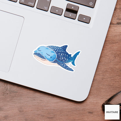 Whale Shark Sleep Mask Sticker, Ocean Do Not Disturb Animal Laptop Water Bottle Decal