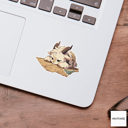 Giraffe Bow Tie Sticker, Getting Ready Late Funny Animal Meme Laptop Water Bottle Decal