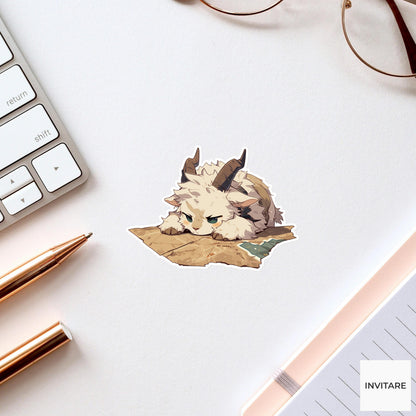 Giraffe Bow Tie Sticker, Getting Ready Late Funny Animal Meme Laptop Water Bottle Decal