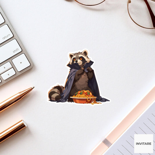 Coati Spaghetti Cape Sticker, Costume Disaster Halloween Animal Meme Laptop Water Bottle Decal