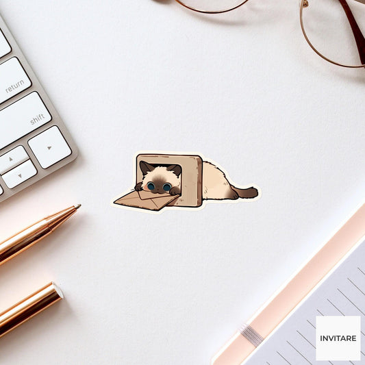 Siamese Mail Slot Sticker, Special Delivery Funny Long Cat Meme Decal