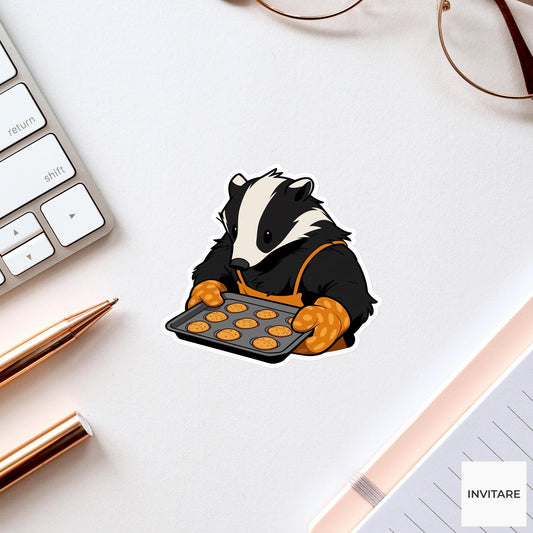 Honey Badger Baker Sticker, Tiny Cookie Tray Funny Animal Meme Laptop Water Bottle Decal