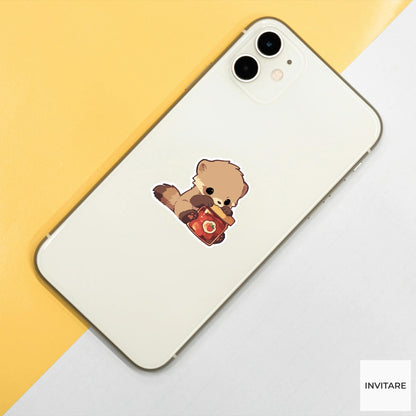 Kinkajou Stubborn Jam Sticker, Sweet Struggle Funny Animal Meme Laptop Water Bottle Decal