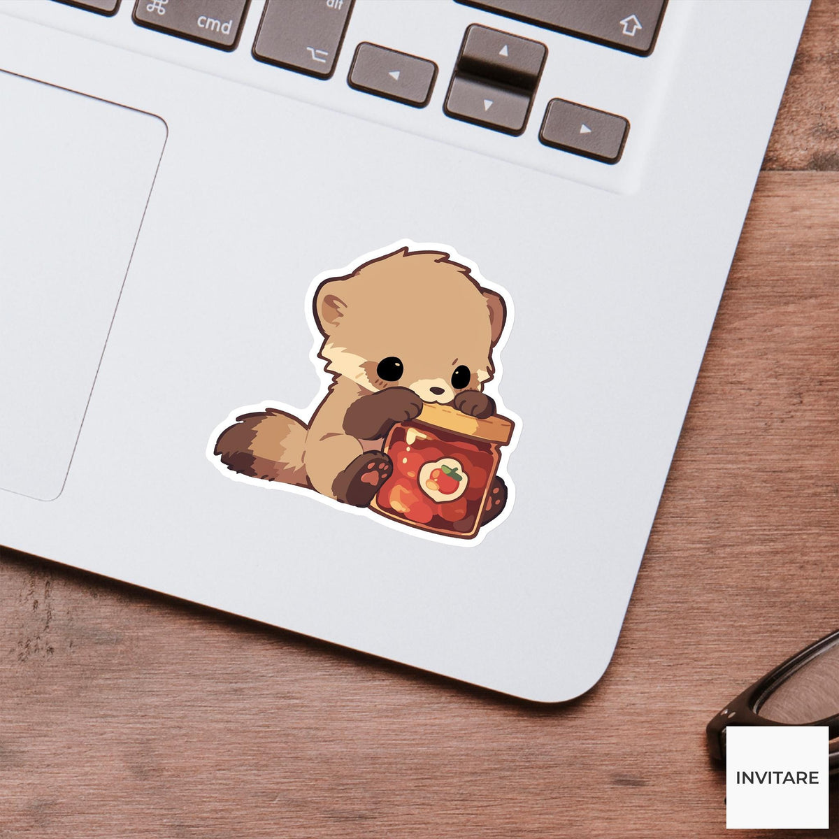 Kinkajou Stubborn Jam Sticker, Sweet Struggle Funny Animal Meme Laptop Water Bottle Decal