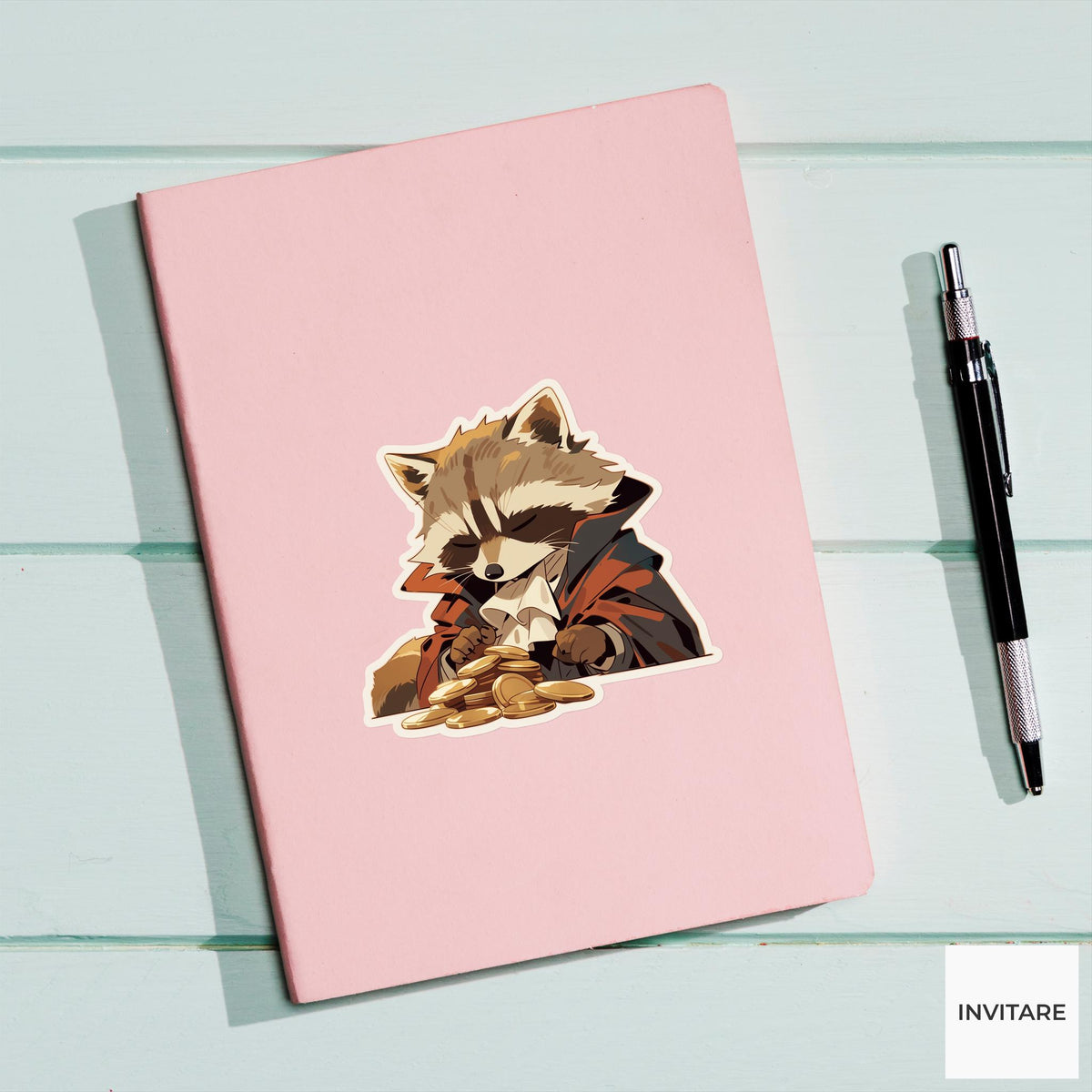 Raccoon Judge Sticker, Button Court Funny Animal Meme Laptop Water Bottle Decal