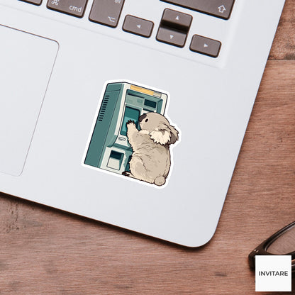 Koala Information Kiosk Sticker, Kawaii Animal Laptop Water Bottle Decal