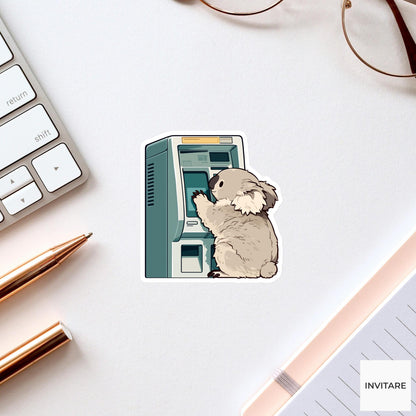 Koala Information Kiosk Sticker, Kawaii Animal Laptop Water Bottle Decal