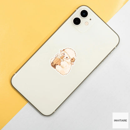 Sheep Bubble Tea Sticker, Cute Kawaii Foodie Kitchen Laptop Water Bottle Planner Gift