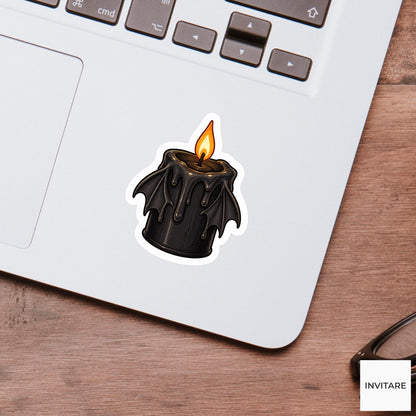 Melting Bat Candle Sticker, Cute Spooky Halloween Laptop Bottle Planner Journal Gift