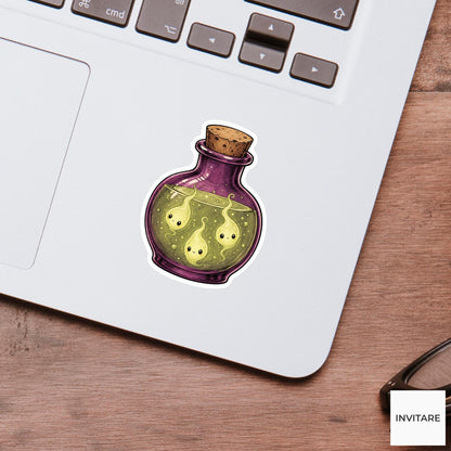 Firefly Spirit Potion Sticker, Cute Spooky Halloween Laptop Bottle Planner Journal Gift