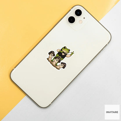 Frog Mushroom Choir Conductor Sticker, Cute Spooky Halloween Laptop Bottle Planner Journal Gift