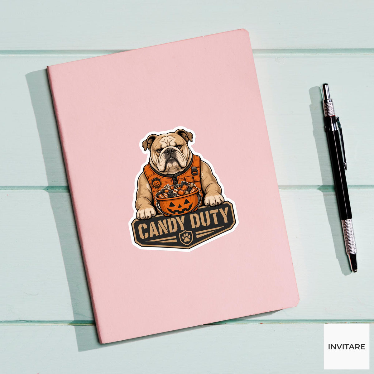 Candy Duty Sticker, Funny Spooky Halloween Laptop Bottle Planner Journal Gift