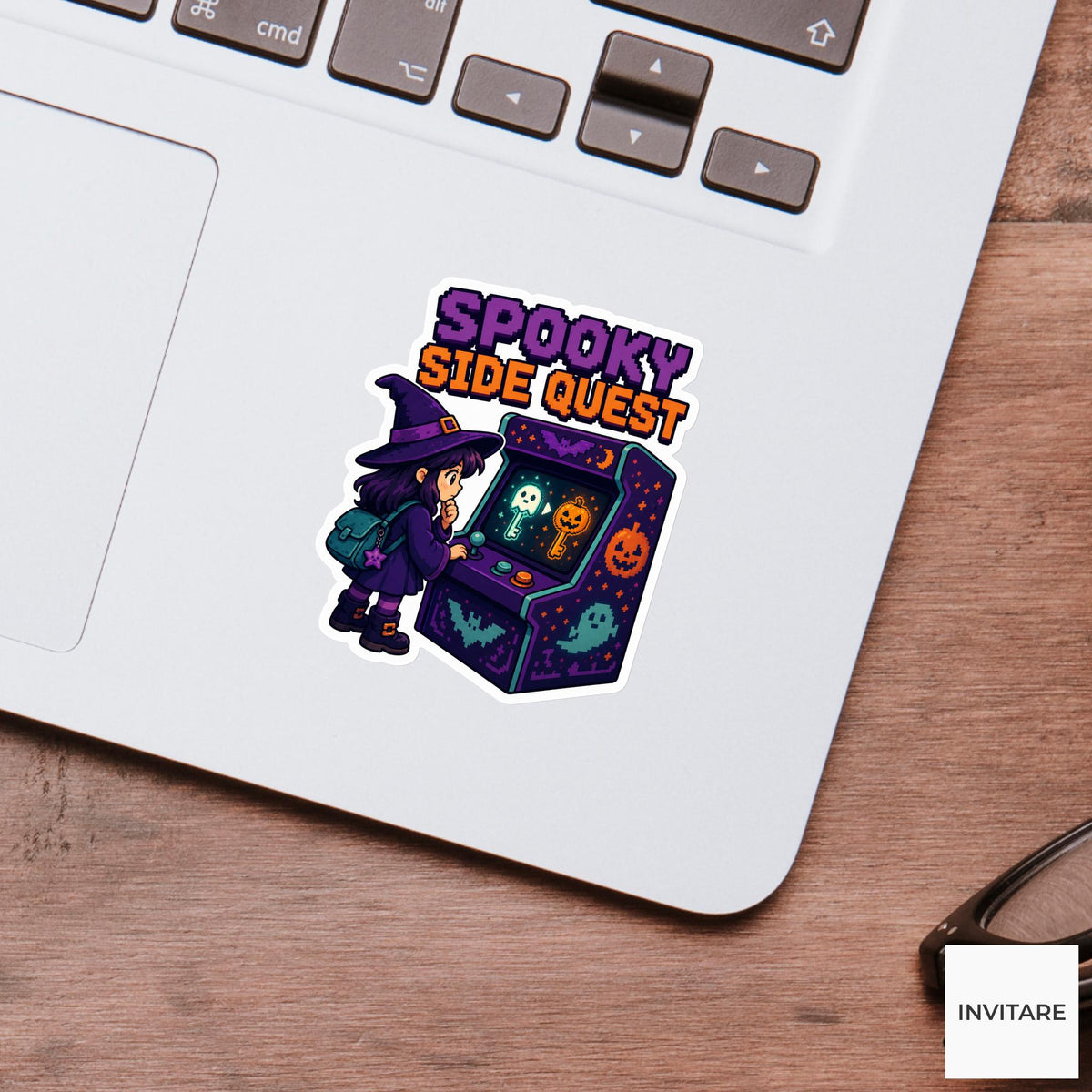 Spooky Side Quest Sticker, Funny Spooky Halloween Laptop Bottle Planner Journal Gift