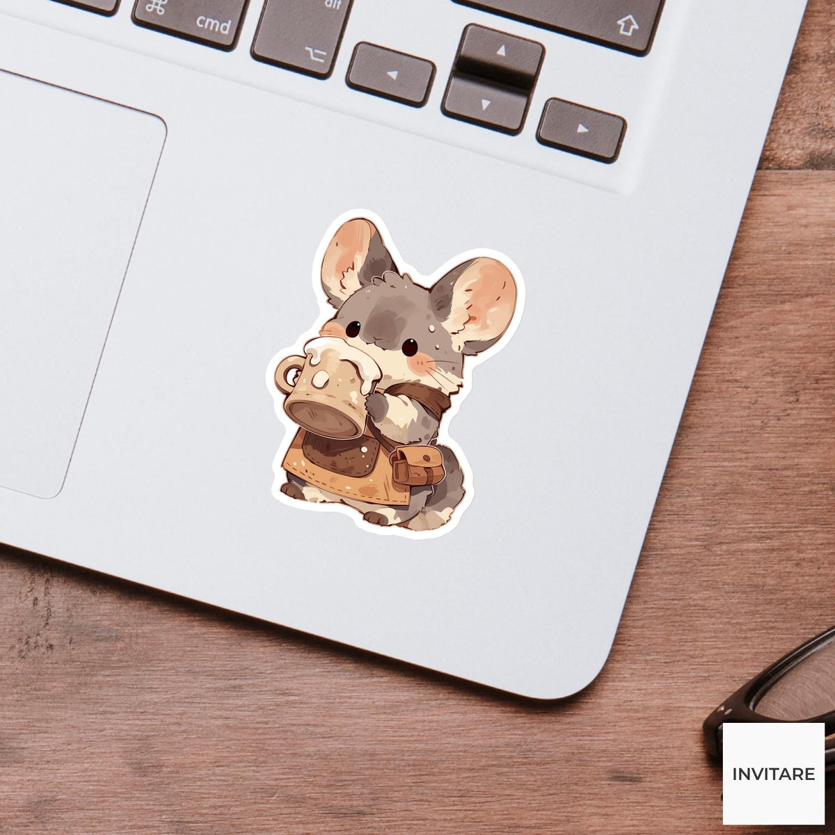 Chinchilla Ceramics Student Sticker, Cute Kawaii Laptop Bottle Planner Journal Ceramics Gift