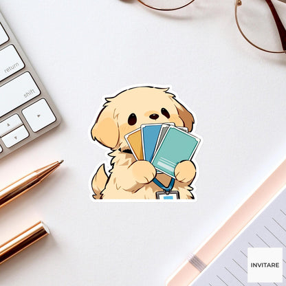 Golden Retriever Project Manager Sticker, Cute Kawaii Laptop Bottle Planner Journal Manager Gift