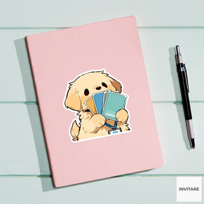 Golden Retriever Project Manager Sticker, Cute Kawaii Laptop Bottle Planner Journal Manager Gift