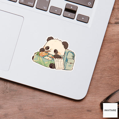 Panda Bento Lunch Student Sticker, Cute Kawaii Laptop Bottle Planner Journal Bento Gift