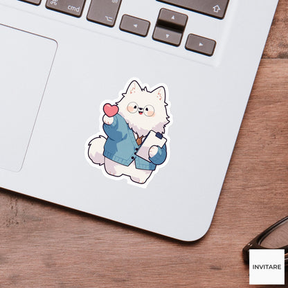 Samoyed School Counselor Sticker, Cute Kawaii Laptop Bottle Planner Journal Counselor Gift