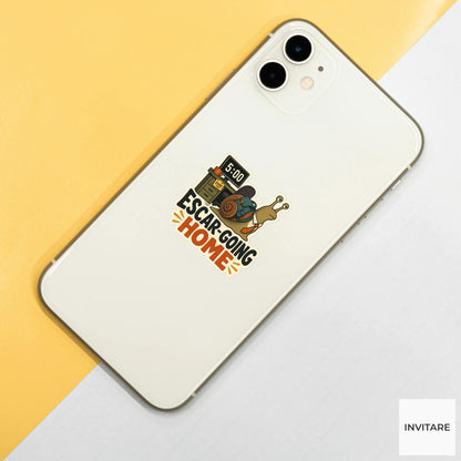 Escar-going Home Sticker, Funny Snail Office Pun Laptop Planner Gift for Coworker