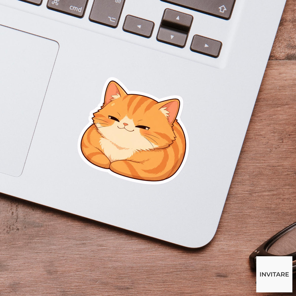 Smug Orange Tabby Loaf Sticker, Funny Kawaii Laptop Bottle Planner Journal Cat Lover Gift