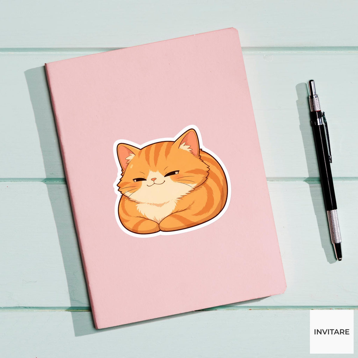 Smug Orange Tabby Loaf Sticker, Funny Kawaii Laptop Bottle Planner Journal Cat Lover Gift