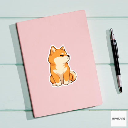 Stubborn Shiba Inu Sticker, Funny Side Eye Kawaii Laptop Bottle Planner Journal Gift