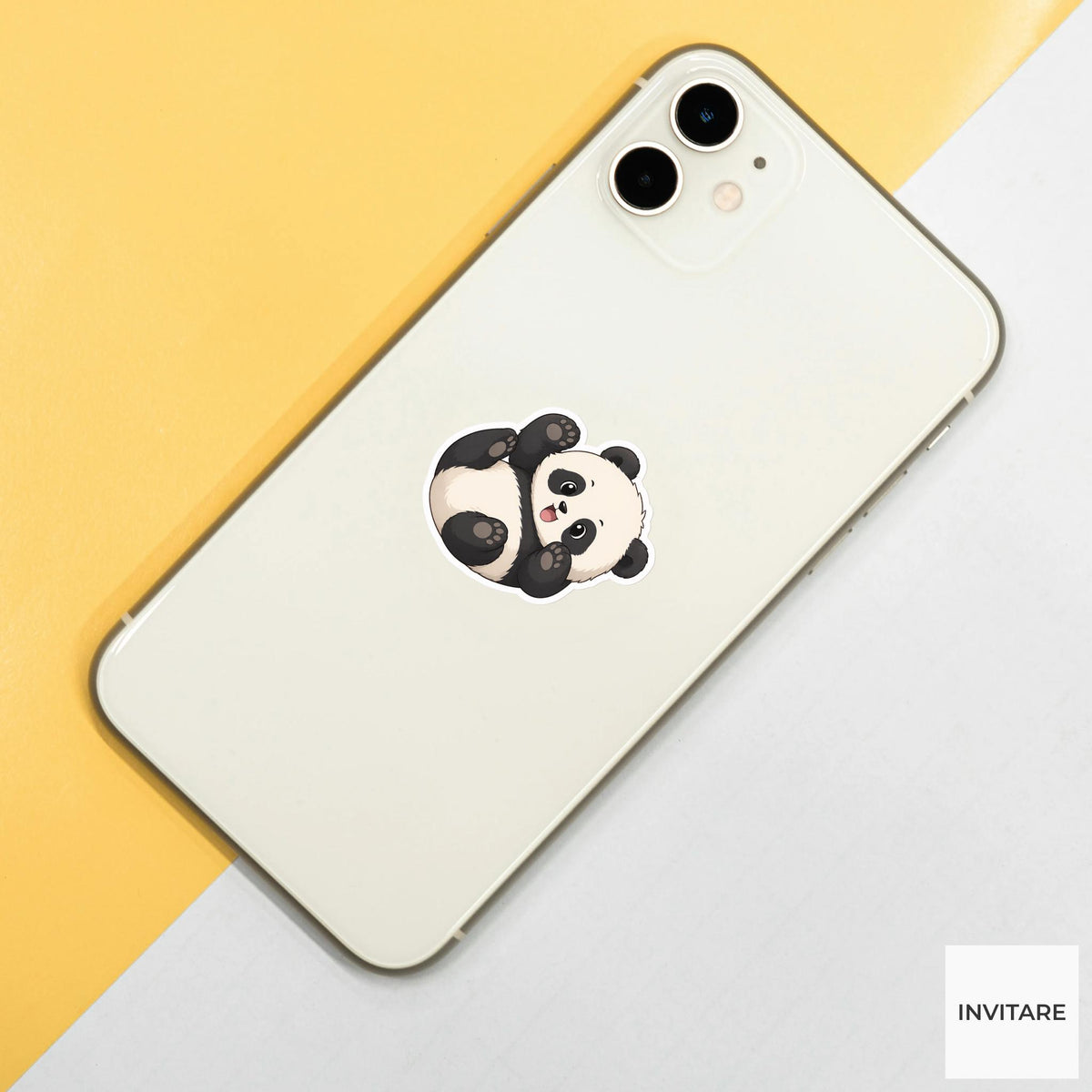 Clumsy Giant Panda Rolling Sticker, Funny Kawaii Laptop Bottle Planner Journal Animal Gift