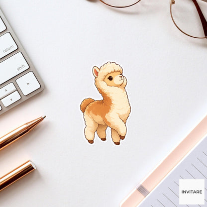Proud Fluffy Alpaca Sticker, Groomed Kawaii Laptop Bottle Planner Journal Farm Animal Gift