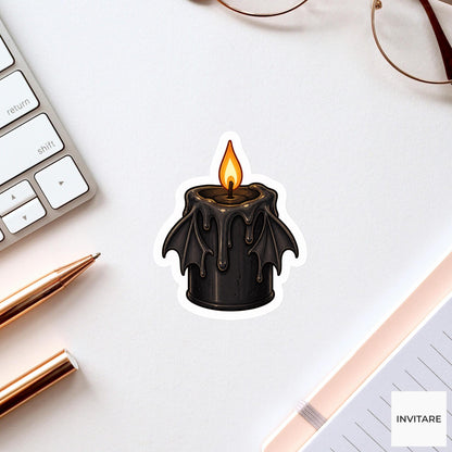 Melting Bat Candle Sticker, Cute Spooky Halloween Laptop Bottle Planner Journal Gift