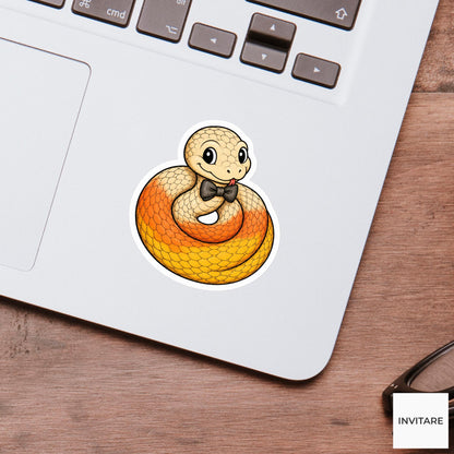 Candy-Corn Serpent Sticker, Cute Spooky Halloween Laptop Bottle Planner Journal Gift