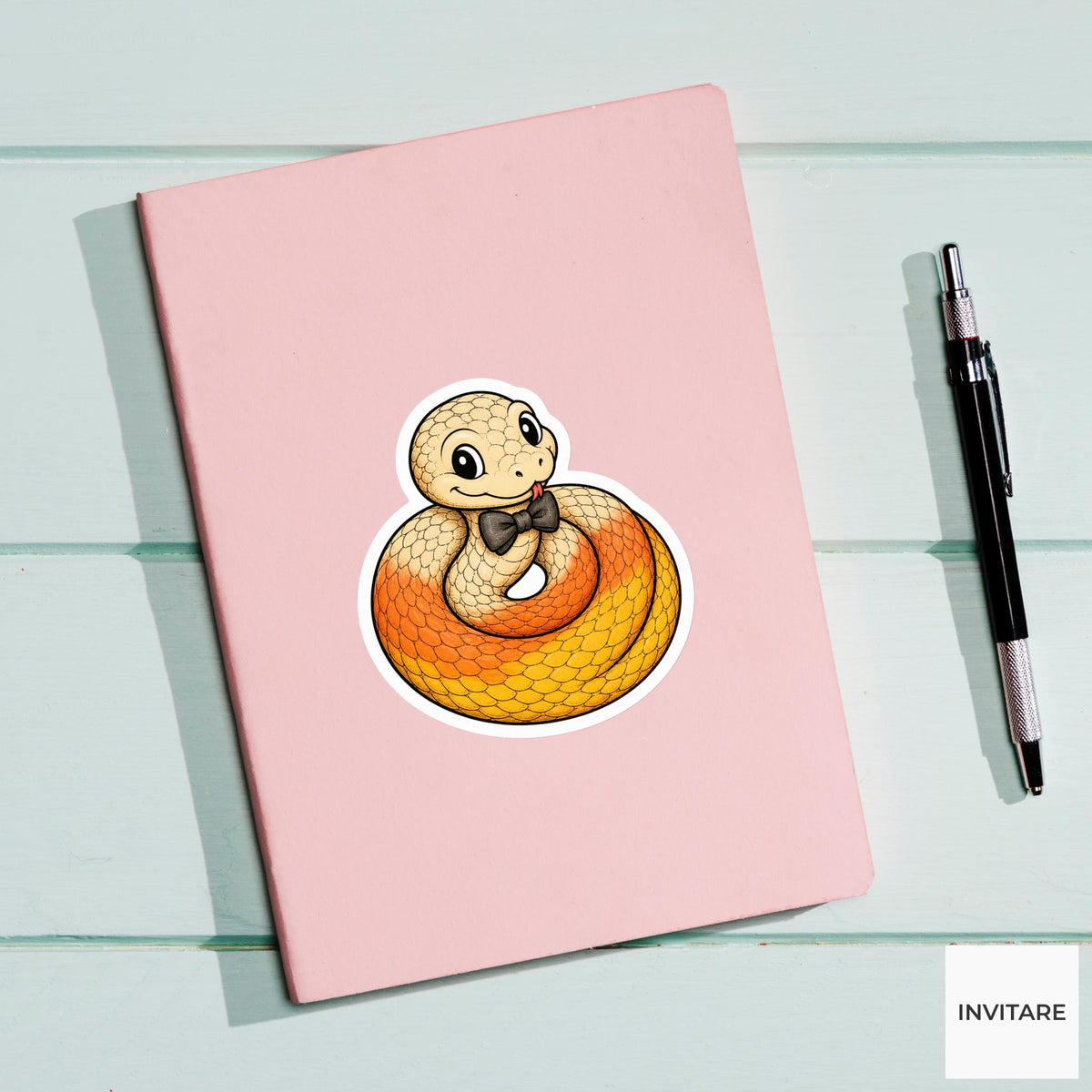 Candy-Corn Serpent Sticker, Cute Spooky Halloween Laptop Bottle Planner Journal Gift