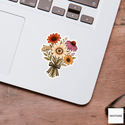 Eyeball Wildflower Bouquet Sticker, Cute Spooky Halloween Laptop Bottle Planner Journal Gift