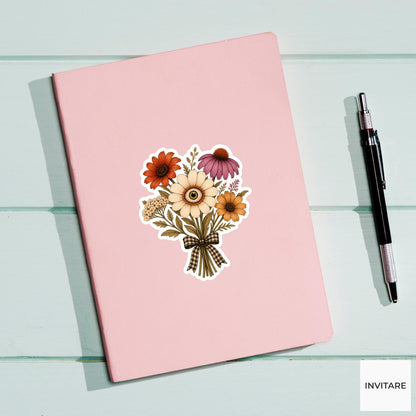 Eyeball Wildflower Bouquet Sticker, Cute Spooky Halloween Laptop Bottle Planner Journal Gift