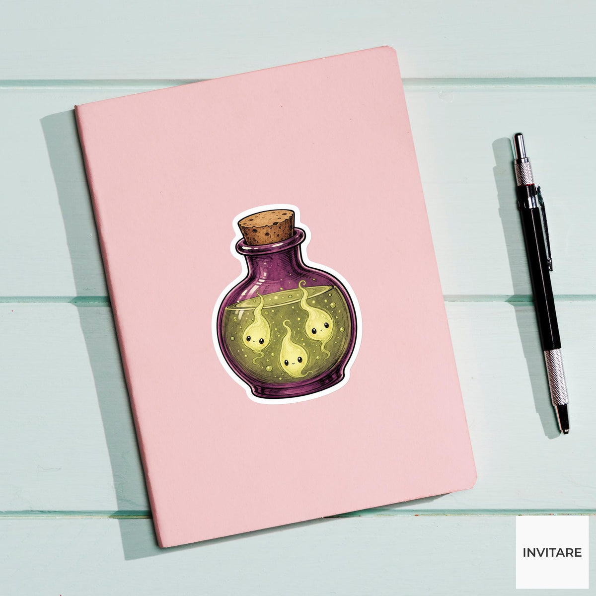 Firefly Spirit Potion Sticker, Cute Spooky Halloween Laptop Bottle Planner Journal Gift