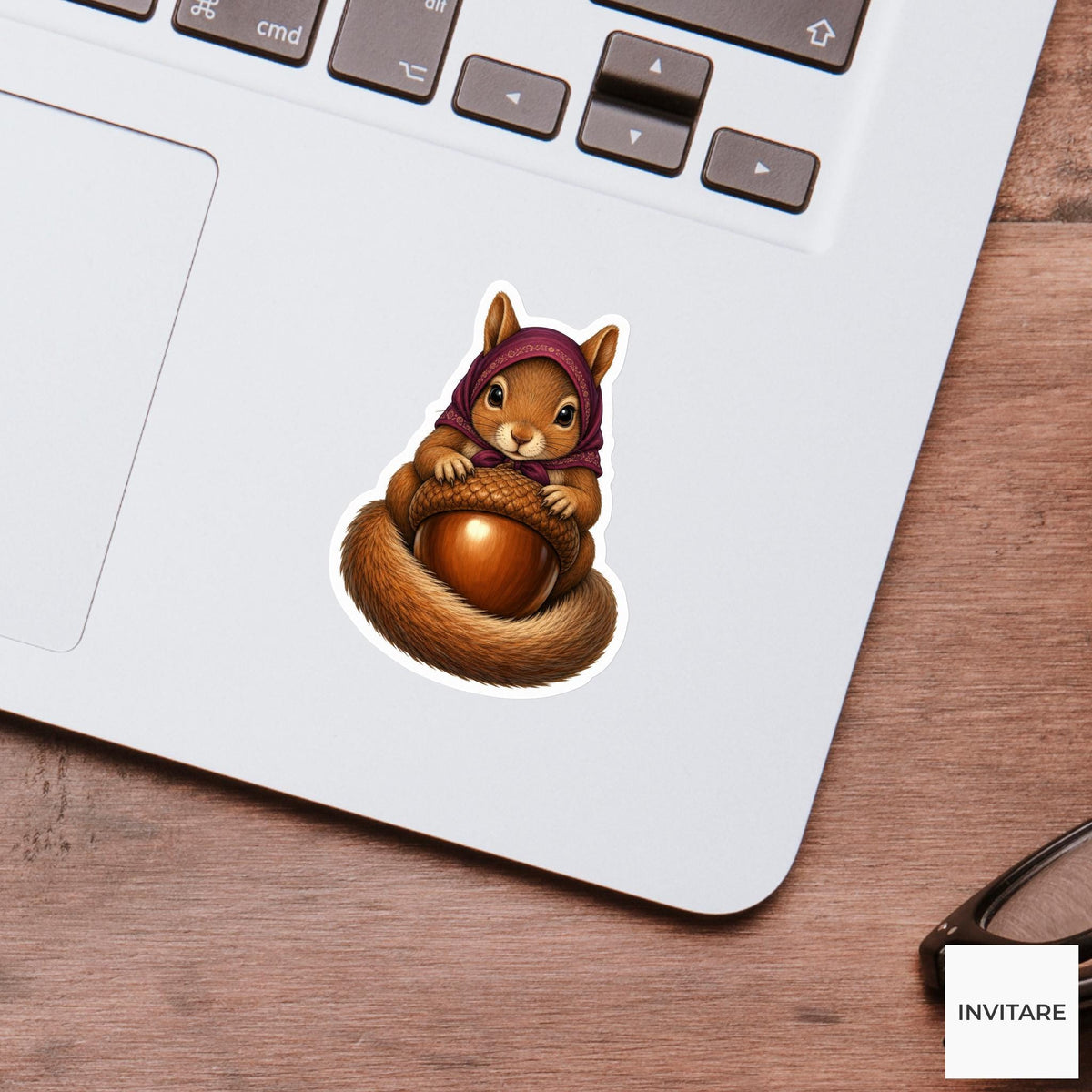 Squirrel Acorn Fortune Teller Sticker, Cute Spooky Halloween Laptop Bottle Planner Journal Gift