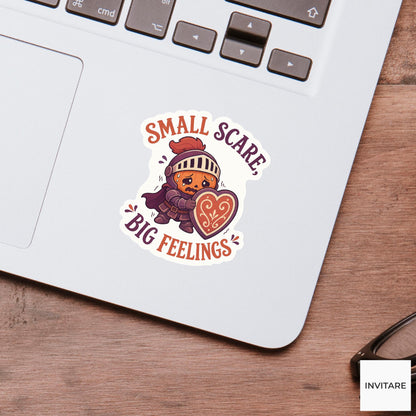 Small Scare, Big Feelings Sticker, Funny Spooky Halloween Laptop Bottle Planner Journal Gift