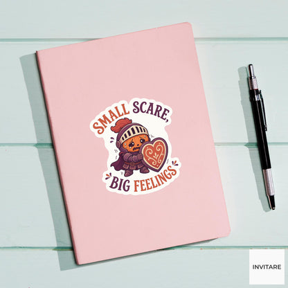 Small Scare, Big Feelings Sticker, Funny Spooky Halloween Laptop Bottle Planner Journal Gift