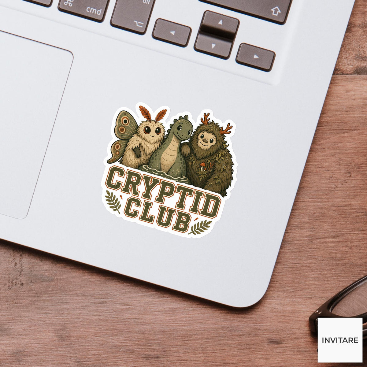 Cryptid Club Sticker, Funny Spooky Halloween Laptop Bottle Planner Journal Gift