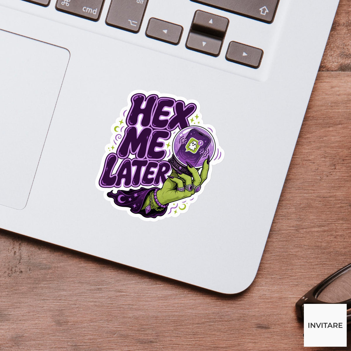 Hex Me Later Sticker, Funny Spooky Halloween Laptop Bottle Planner Journal Gift