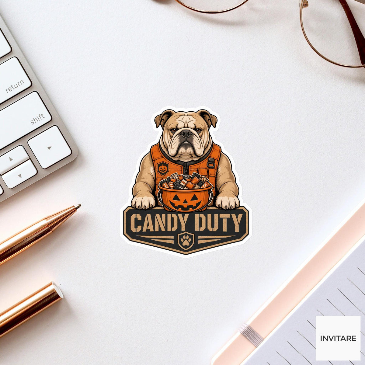 Candy Duty Sticker, Funny Spooky Halloween Laptop Bottle Planner Journal Gift