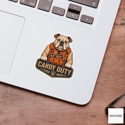 Candy Duty Sticker, Funny Spooky Halloween Laptop Bottle Planner Journal Gift