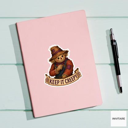 Keep It Creepy Sticker, Funny Spooky Halloween Laptop Bottle Planner Journal Gift