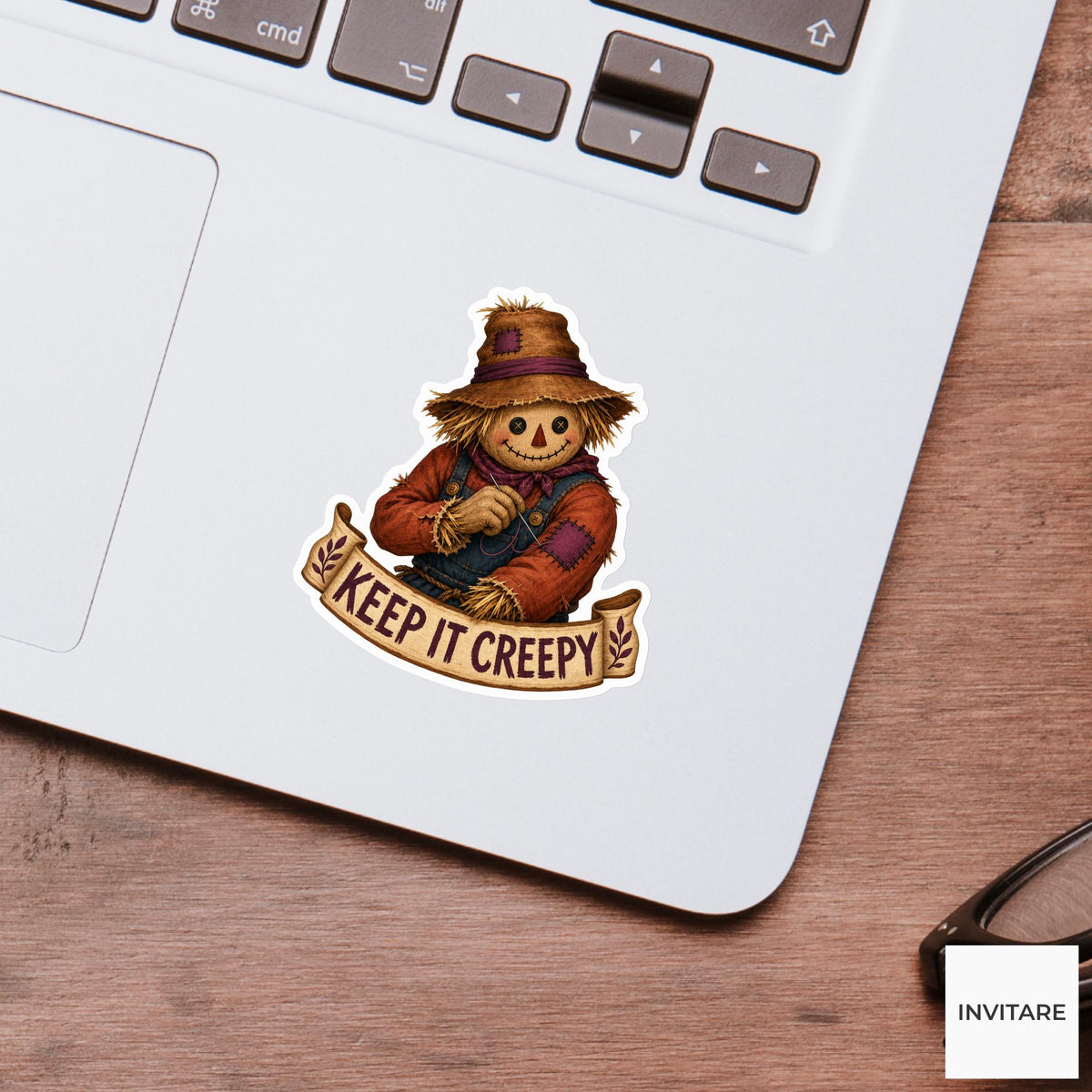 Keep It Creepy Sticker, Funny Spooky Halloween Laptop Bottle Planner Journal Gift