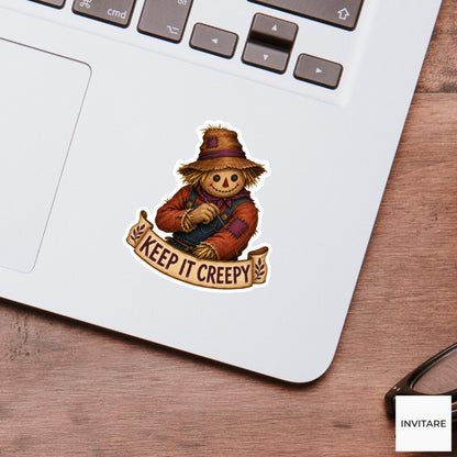 Keep It Creepy Sticker, Funny Spooky Halloween Laptop Bottle Planner Journal Gift