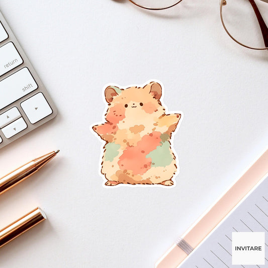 Quokka Warrior Three Yoga Sticker, Watercolor Laptop Planner Water Bottle Mindfulness Gift
