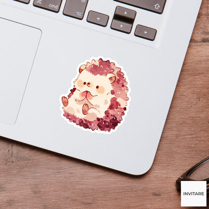 Hedgehog Happy Baby Pose Yoga Sticker, Watercolor Laptop Planner Water Bottle Mindfulness Gift