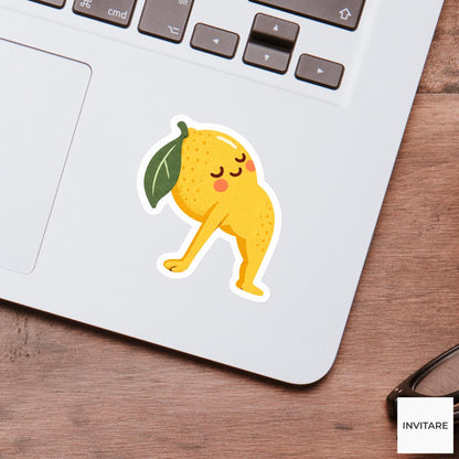 lemon doing a gentle standing backbend Vinyl Sticker