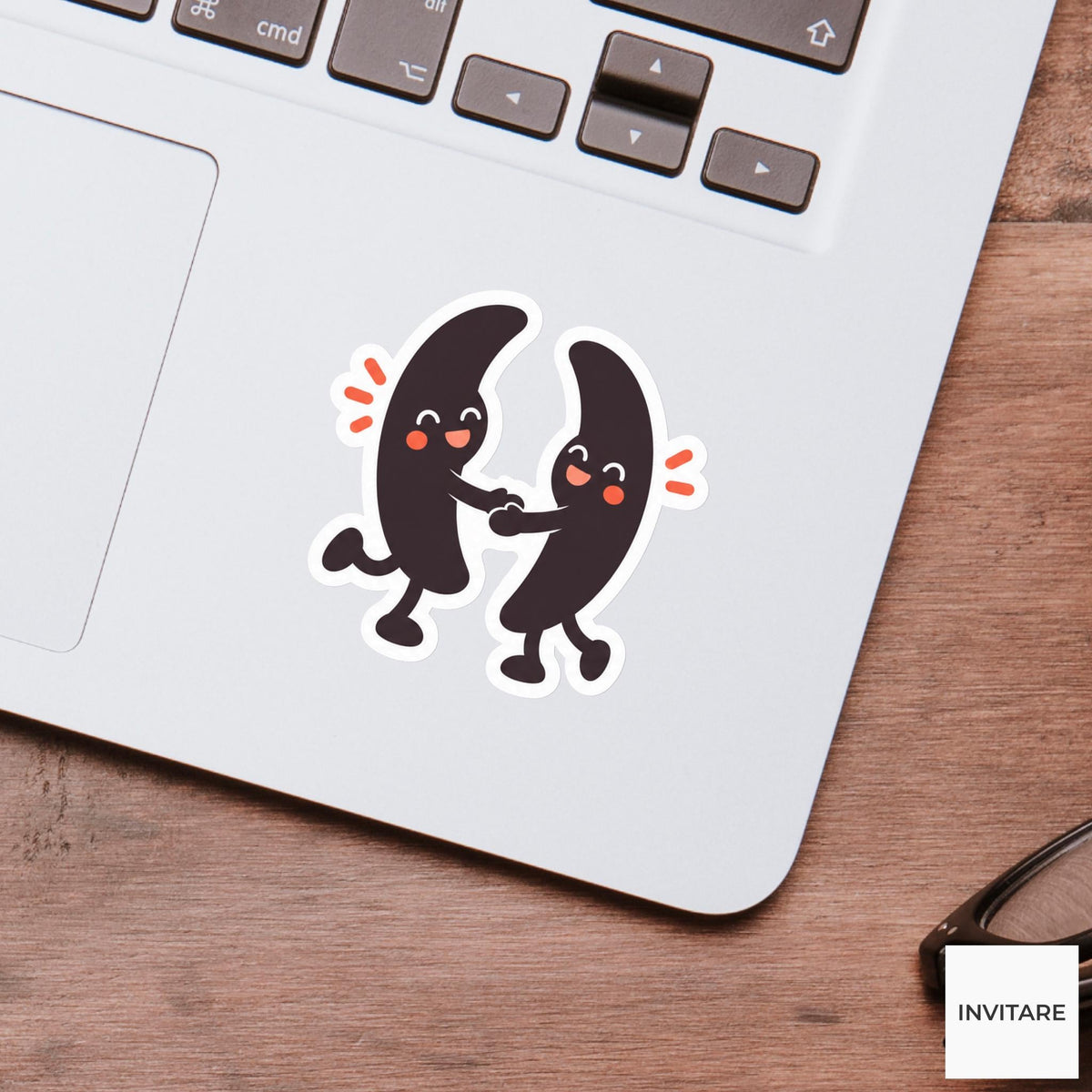 Two parentheses giving each other a gentle hug Vinyl Sticker